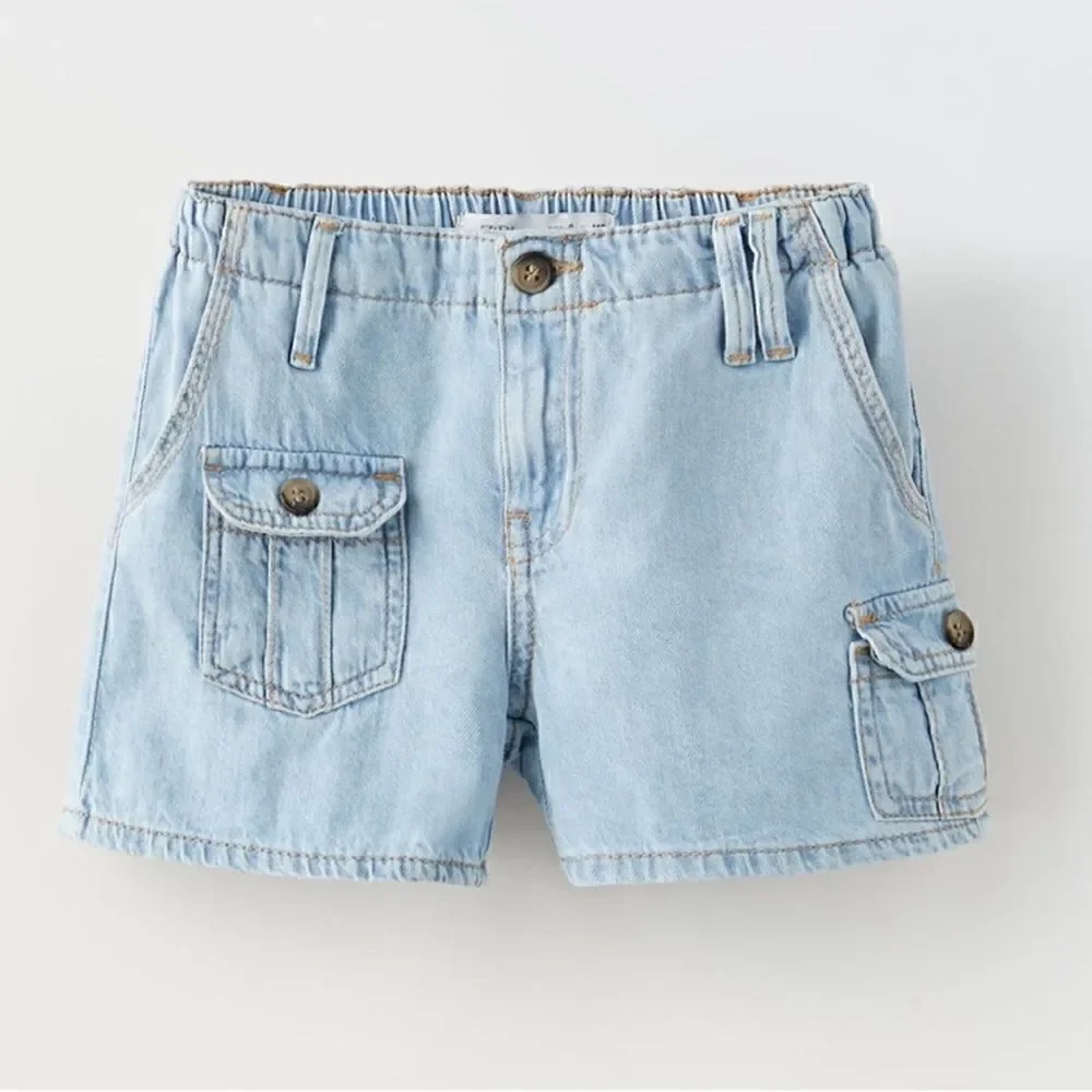 Zara Girls Blue & Coral Shorts Set(Size 11-12yrs)